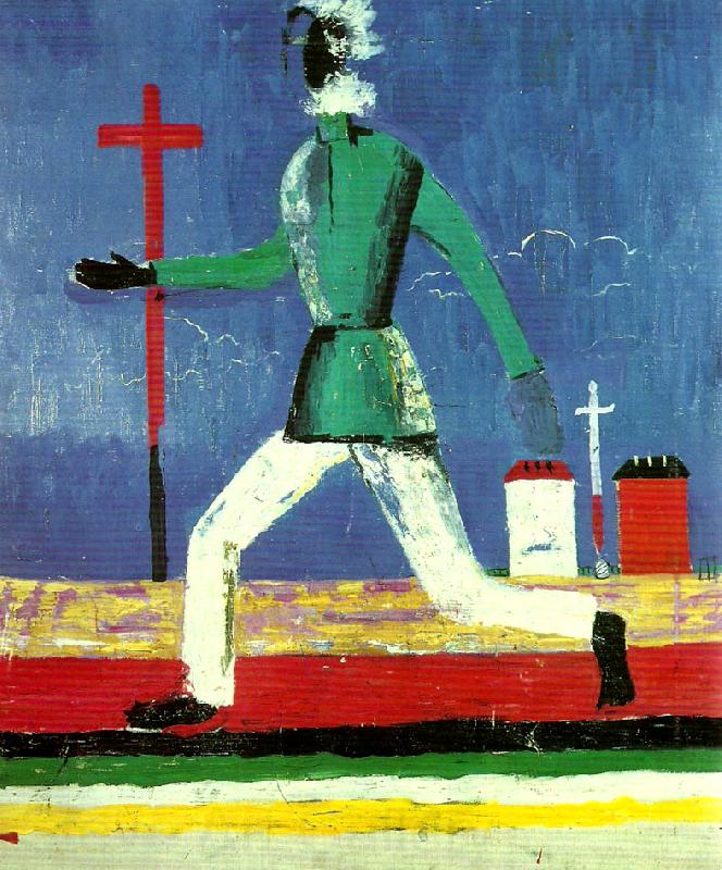 Kazimir Malevich running man Norge oil painting art